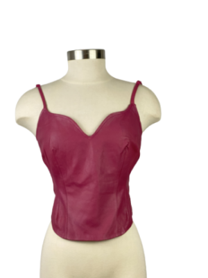 Bisou Bisou Rouge Leather Top