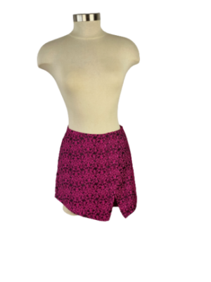 Hot Pink Brocade Mini Skorts