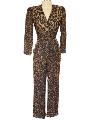 Stanley Sherman 80s Leopard Print Silk Chiffon Jumpsuit – Vintage In ...