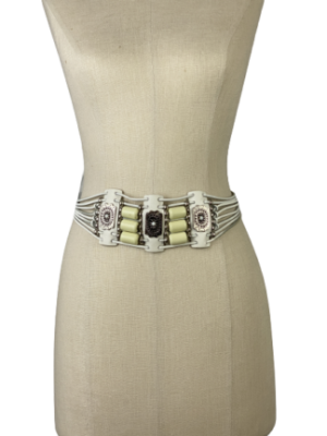 White Leather Strappy Belt