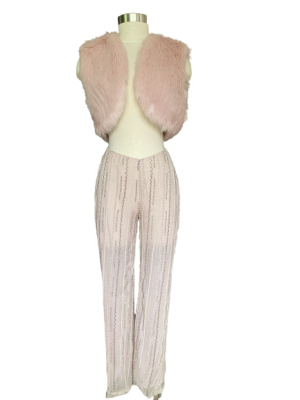 Badgley Mischka Pink Beaded Pants