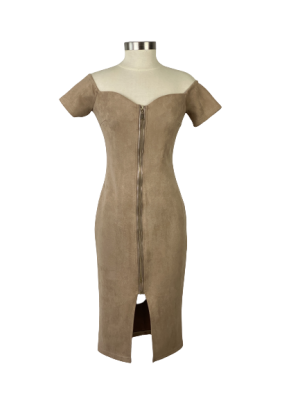 Xtaren Faux Suede Bodycon Dress