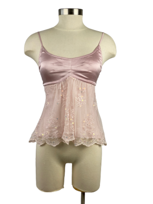 Luxe Ardene B. Rose Pink Silk Camisole Top