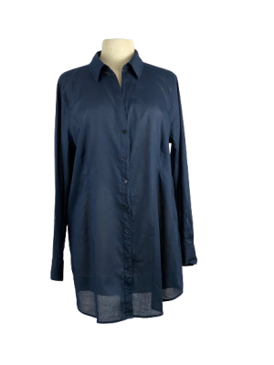 Navy Cotton Blouse