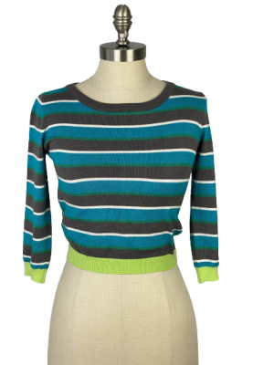 Say What Cropped Striped Sweater