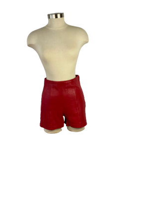 Siren Red Leather Shorts
