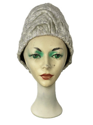 Silver Brocade Turban Style Hat