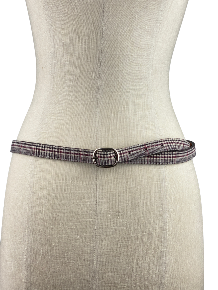 Burberry Style Plaid Thin Belt