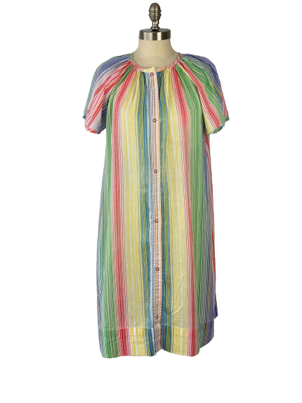 Vintage Smart Tone Rainbow Stripe House Dress