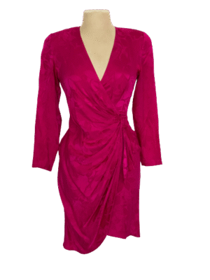Vintage 80's Cerise Silk Dress