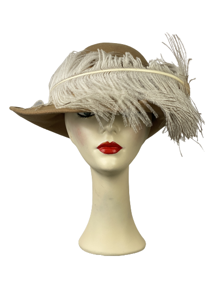 Ostrich Feather Wool Hat