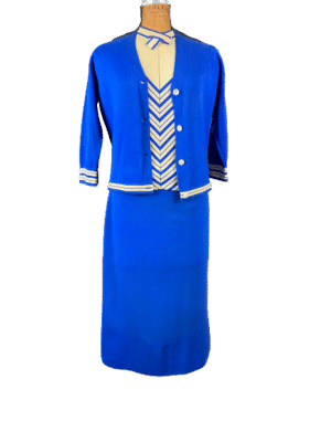 Alberto Vintage Royal Blue 3 Piece Knit Suit