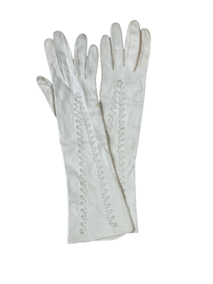 Chevreau Garanti White Leather Gloves